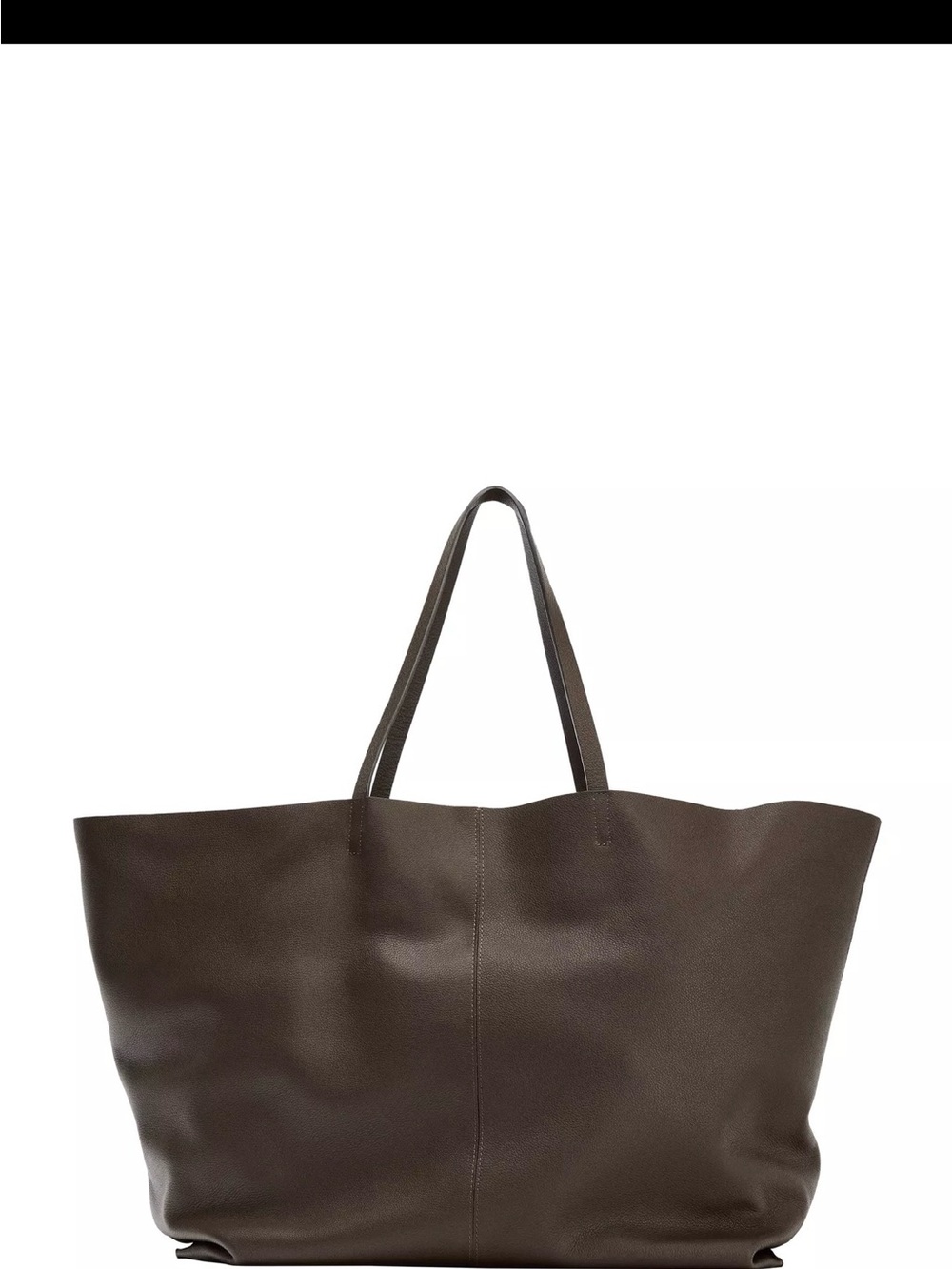 Zara Classic Brown Leather Maxi Tote